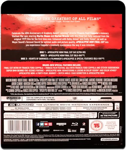 Image of Apocalypse Now: Final Cut (40th Anniversary / Special Edition 3-Disc Set) [4K UHD + Blu-ray] [Region Free]