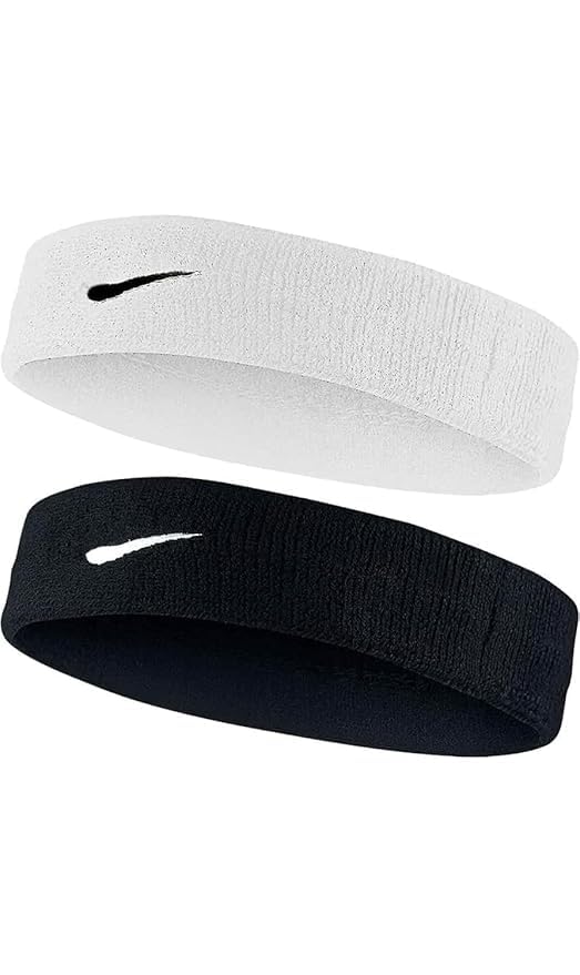 Cotton Sports Headband for Men and Women Gym Workout Yoga Sweatband All Sports Wear Fitness Headband Band Unisex Stretchable Soft Absorbent Pack of 2 Black and White-image-10
