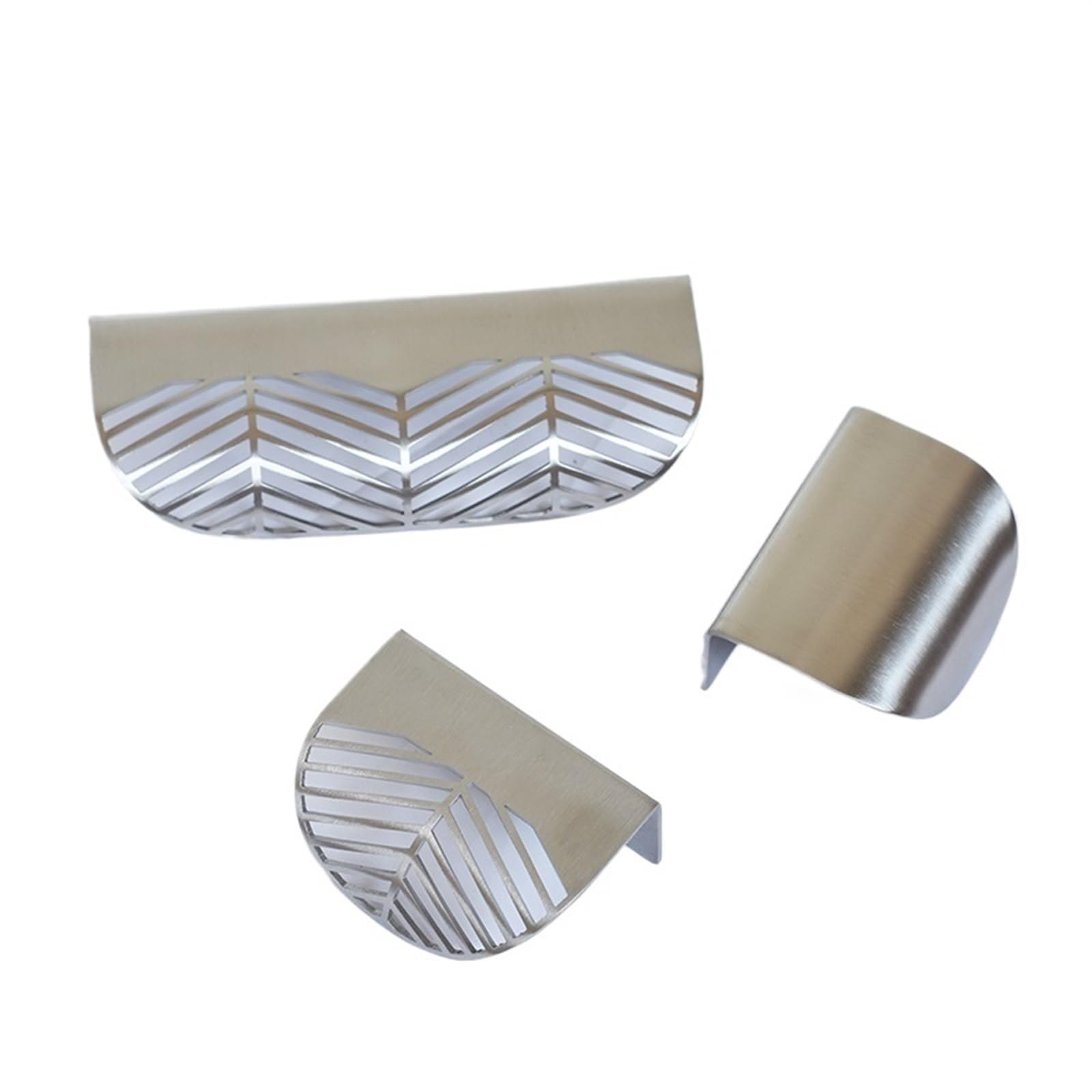 Hgasopld Stainless Steel-A Finger Edge Pull, Concealed Furniture Cabinet Drawer Handles Leaf Shaped Multicolor(Stainless Steel-A)