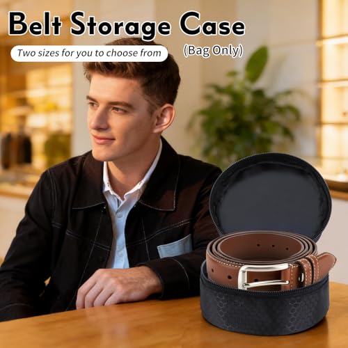 TUSIASC Belt Organizer Case,Travel Belt Storage Holder for Closet Drawer,Display Case for Belts,Ties,Portable Container Storage Holder,Height 3.9inch(Bag Only) by TUSIASC - Image 8