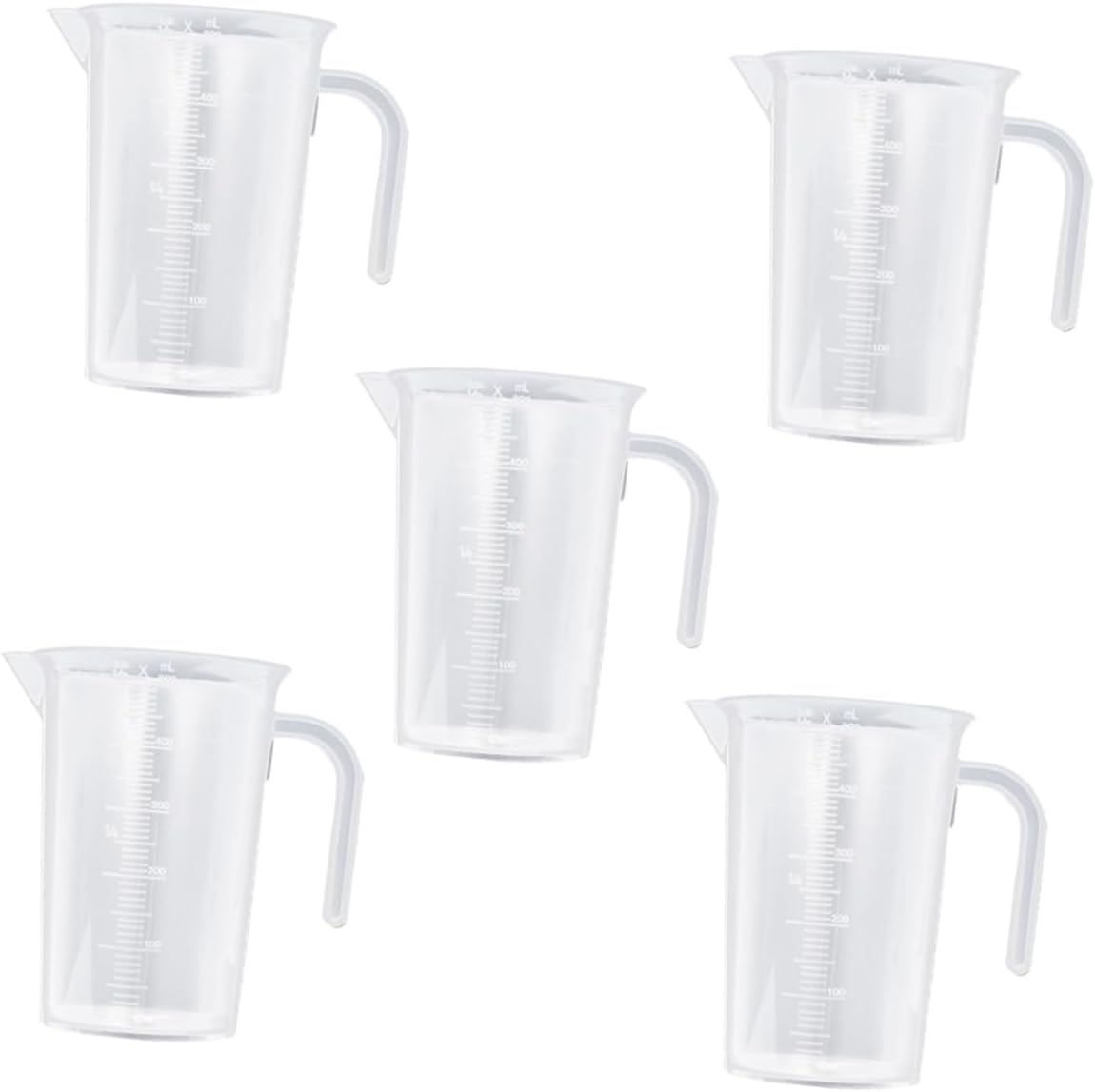 5pcs 500ml Pp Measuring Cups Set with High-temperature Resistance Graduated Kitchen and Baking Measuring Containers Plastic Jugs for Cooking and Beverage Preparation