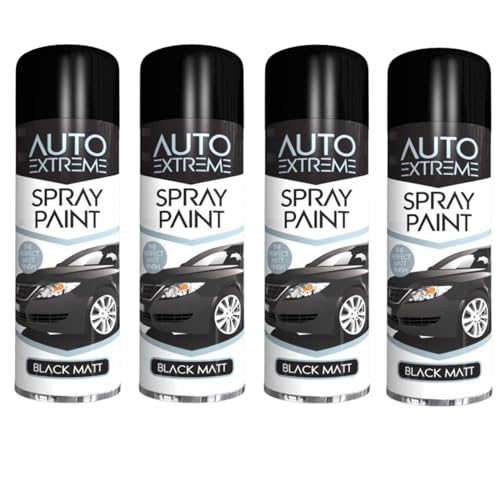 PEBBLE HUG All Purpose Spray Paint, Matt Gloss Aerosol Paint, Ideal and Perfect Finish for Cars, Bikes, Vans, Metal and Wood, Quick Drying, Safe and Durable, 250ml (4 Pcs)