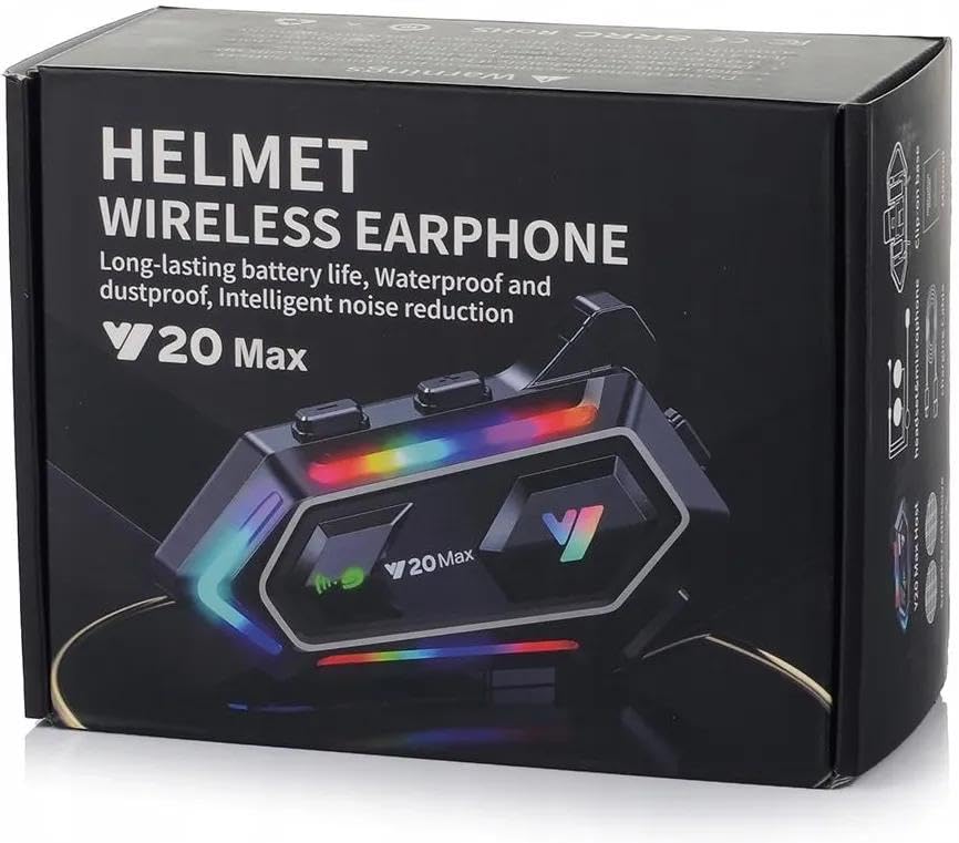TorqueMoto Y20 Helmet Bluetooth Headset BT 5.3, Motorcycle Helmet Communication System with RGB Lights-image-14