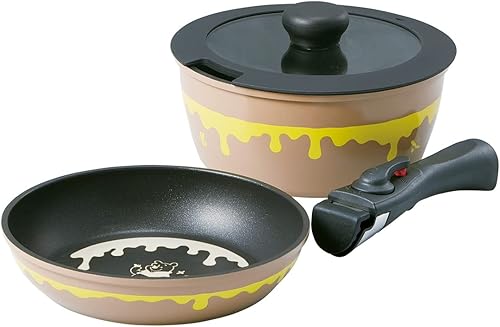 Skater ANFP2-A - Juego de 4 ollas y sartenes, juego de 4 piezas con asa (7.9 pulgadas (7.9 in), sartenes, 7.9 pulgadas, tapa y asa, juego de 4