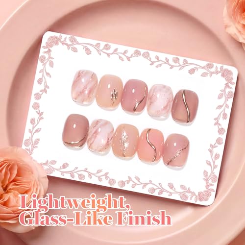 Image of Beetles Nude Gel Nail Polish Set - Earthy Rose 6 Colors 15ML Full Size Nude Pink Brown Neutral Jelly Gel Polish Kit Sheer Translucent Effect Soak Off UV Nail Art Design Manicure Gift for Women