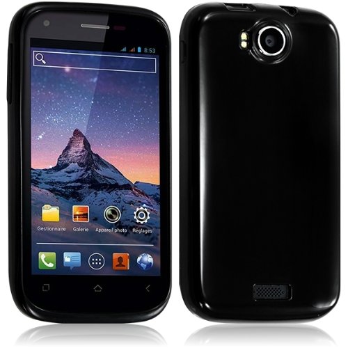 Seluxion - Housse Coque Gel Cercle pour Wiko Cink Peax/Peax 2 Couleur Noir Opaque