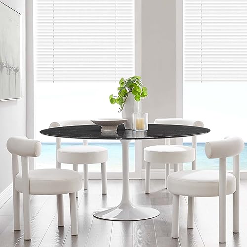 Image of Modway Lippa Dining Table, 60 inch, White Black