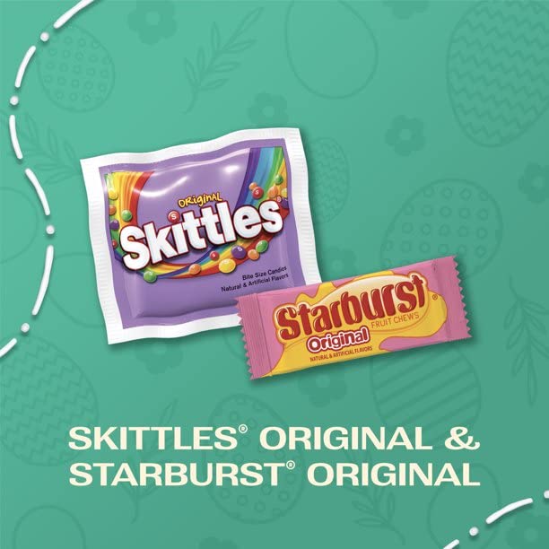 Palmetto Skittles, Starburst, Candy Pre Filled Easter Eggs, 25 Count (Pack of 1)