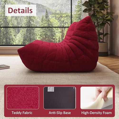 Image of Giant Bean Bag Chair for Adults - Cozy Loveseat Fireside Accent Chair with Memory Foam,Comfy Lazy Oversized Floor Sofa Couch Boneless Chaise Lounge for Living Room Bedroom Gaming Room (2 Seater)