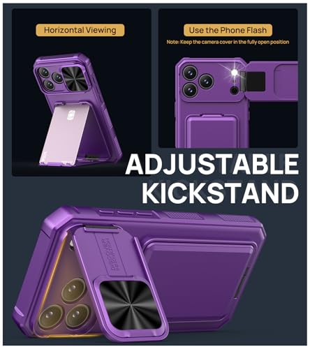 Image of SSLOTSCASE for 17 Pro Max Case with Privacy Screen Protector, Dark Purple
