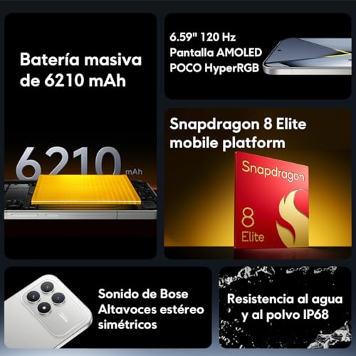 Image of XIAOMI Poco F8 PRO 5G Ai (Compatible with Tmobile Mint Tello & Global) (512GB + 12GB) Ai 2K 6.59 inch Bose Sound 50MP Gamers Phone NFC Dual sim Unlocked Model 2510DPC44G (Black)