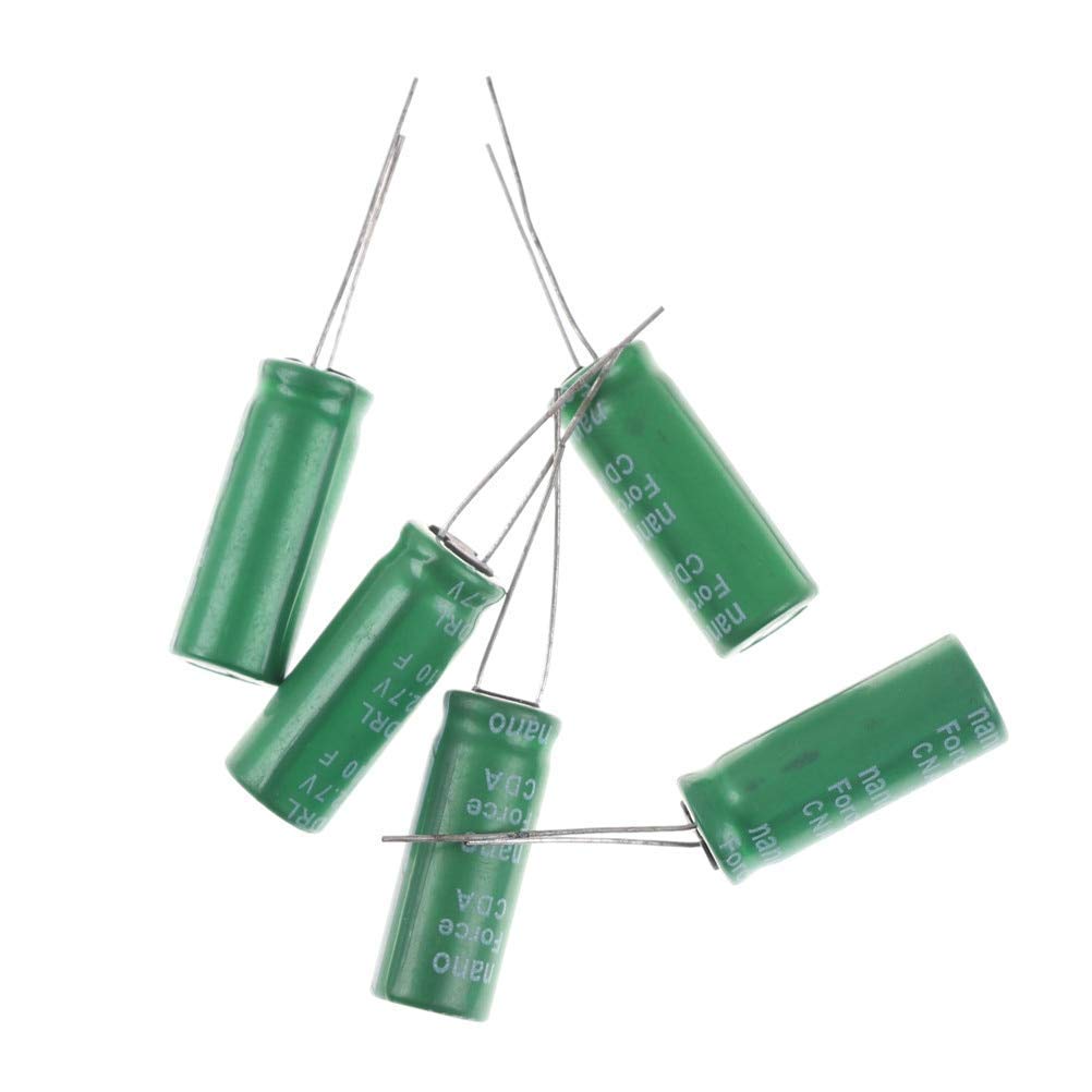 GUDMART® 5Pcs/Lot 2.7V 10F Cylindrical Ultra Super Farad Capacitors High Power Electric Controller Supercap 26 * 10Mm | 2
