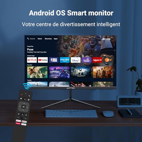 Antteq Smart Monitor 25 Zoll,FHD Android OS,Bluetooth Voice Remote Control,Google Chromecast Built in,WiFi,VGA/HDMI/USB,12v/240v – Bild 3