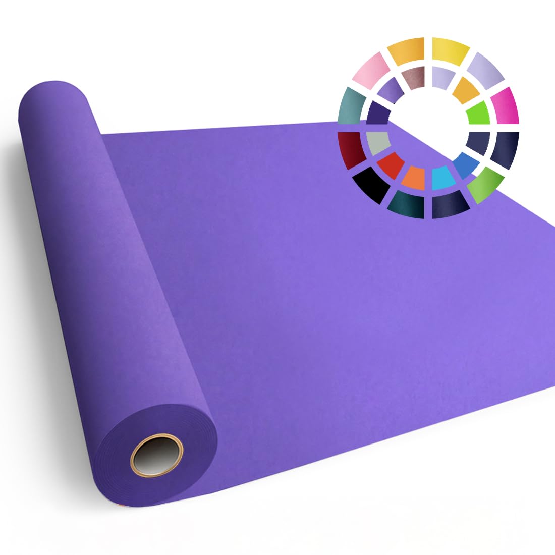 SMART&amp;CASUAL 24" x 2,520" (210') Purple Kraft Craft Paper Roll for Gift Wrapping Bulletin Board Bouquet Flower Art Packing Parcel Table Covering 80GSM 55LB (Purple, 24" x 210')