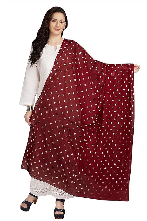 Women's Pure Cotton Bandhani Dupatta