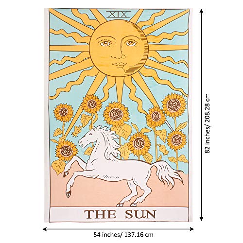 Raajsee The Sun Tarot Tapestry- Sun And Moon Mysterious Medieval Europe Divination Tapestries Wall Hanging thumb #3