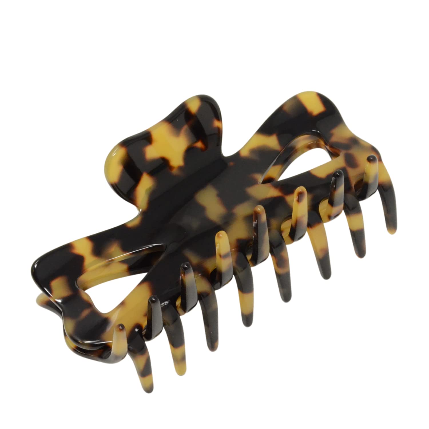 French Amie Farfalla grande 3 1/2" fatto a mano in acetato di cellulosa coperta a molla antiscivolo flessibile pinza per capelli per donne e ragazze, prodotto in Francia (Tokyo)