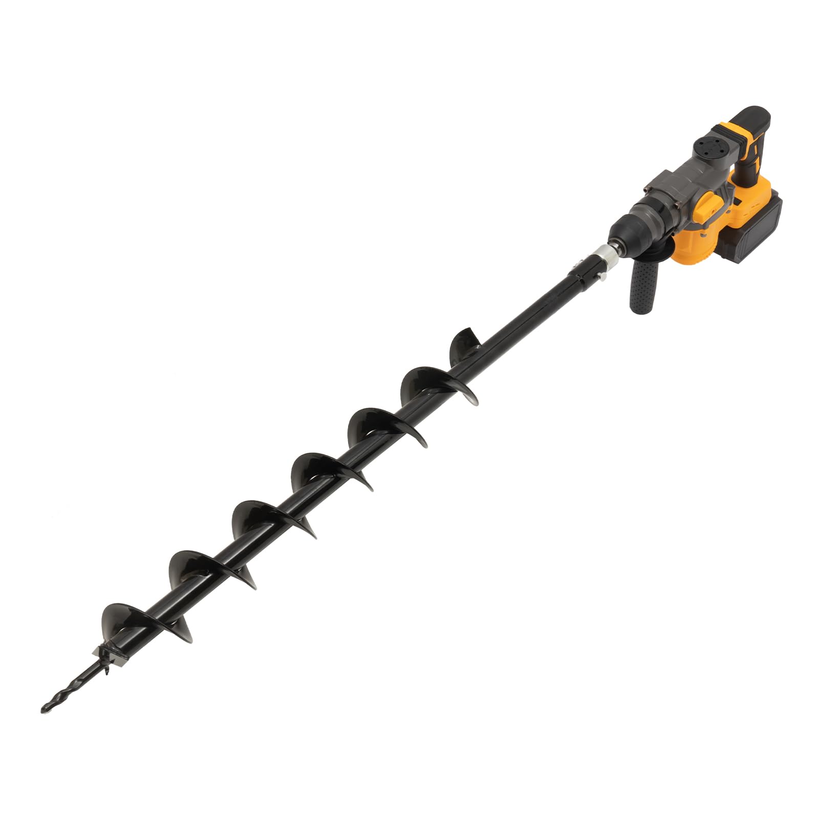 TBVECHI Rotary Hammer Drill, 31.5 Inch SDS-Plus Heavy Duty Rotary Hammer Drill, Multifunctional Safety Clutch Post Hole Digger Hammer w/Drill Bit for Soil, Wood, Ceramics, Plastics, 128VF