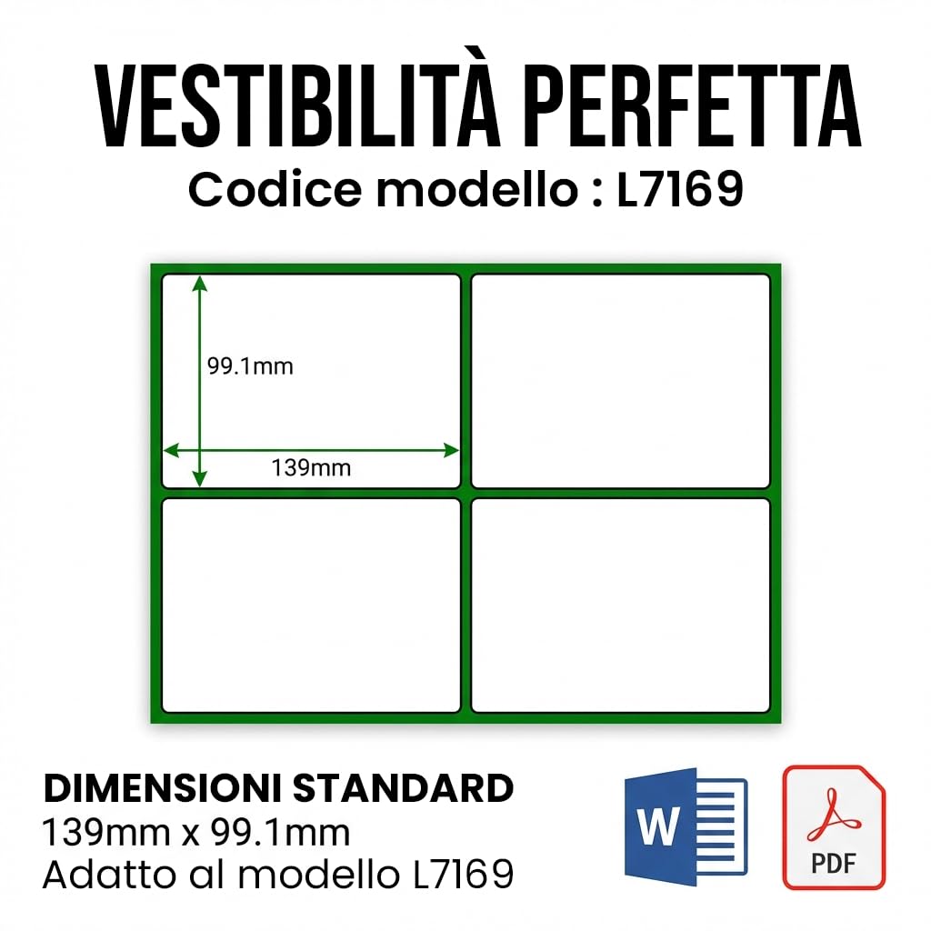 [2000 etichette] Etichette autoadesive bianche adesive per stampante A4, 4 per foglio | Stampante A6 adesive 4 per foglio A4 etichette per indirizzo | Etichette per stampante laser 4 per foglio (2000)