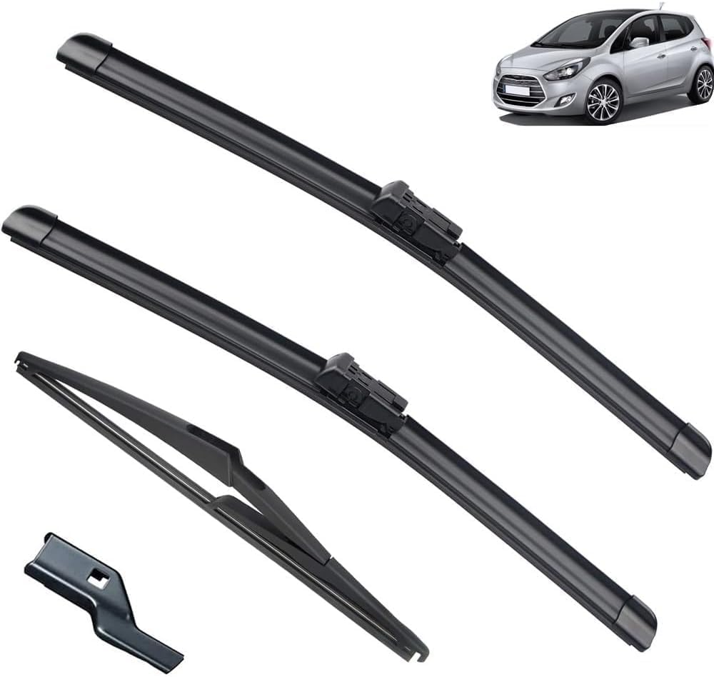RESKIU Car Front Windshield Wiper Blade Set Replacement for Hyundai IX20 2010-2020, All Season Windscreen Wipers Quiet Easy Installation