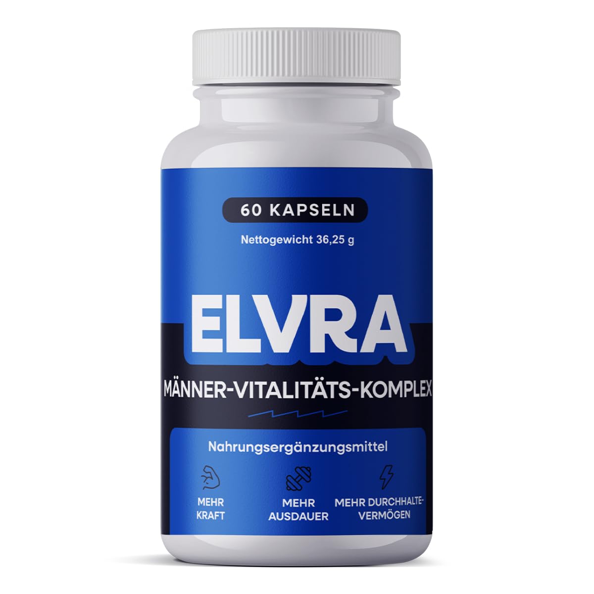 Elvra Maca Kapseln hochdosiert Cordyceps L-Arginin Ginseng Zink – vegan