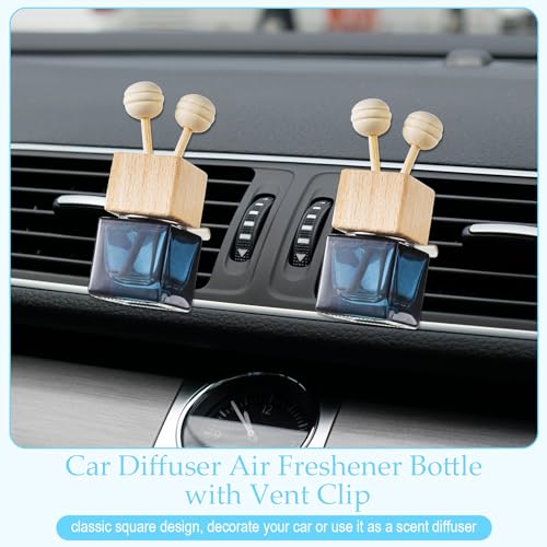 Image of Zubebe 100 Pcs Car Diffuser Bottles Empty Bulk Vent Clip Car Air Freshener Diffuser for Essential Oil Perfume Glass Bottle with Wooden Caps Stick Fragrance Ornament (Gradient Black)