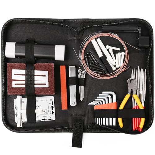 Image of 72PCS Guitar Tool Kit Repair Maintenance Accessories Guitar Parts Set with Carry Bag Guitar Care For Electric Acoustic Guitar Ukulele Bass Banjo