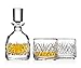 Godinger Stackable Whiskey Decanter and Whisky Glasses Dublin 3 pc set, for Liquor Scotch Bourbon or Wine