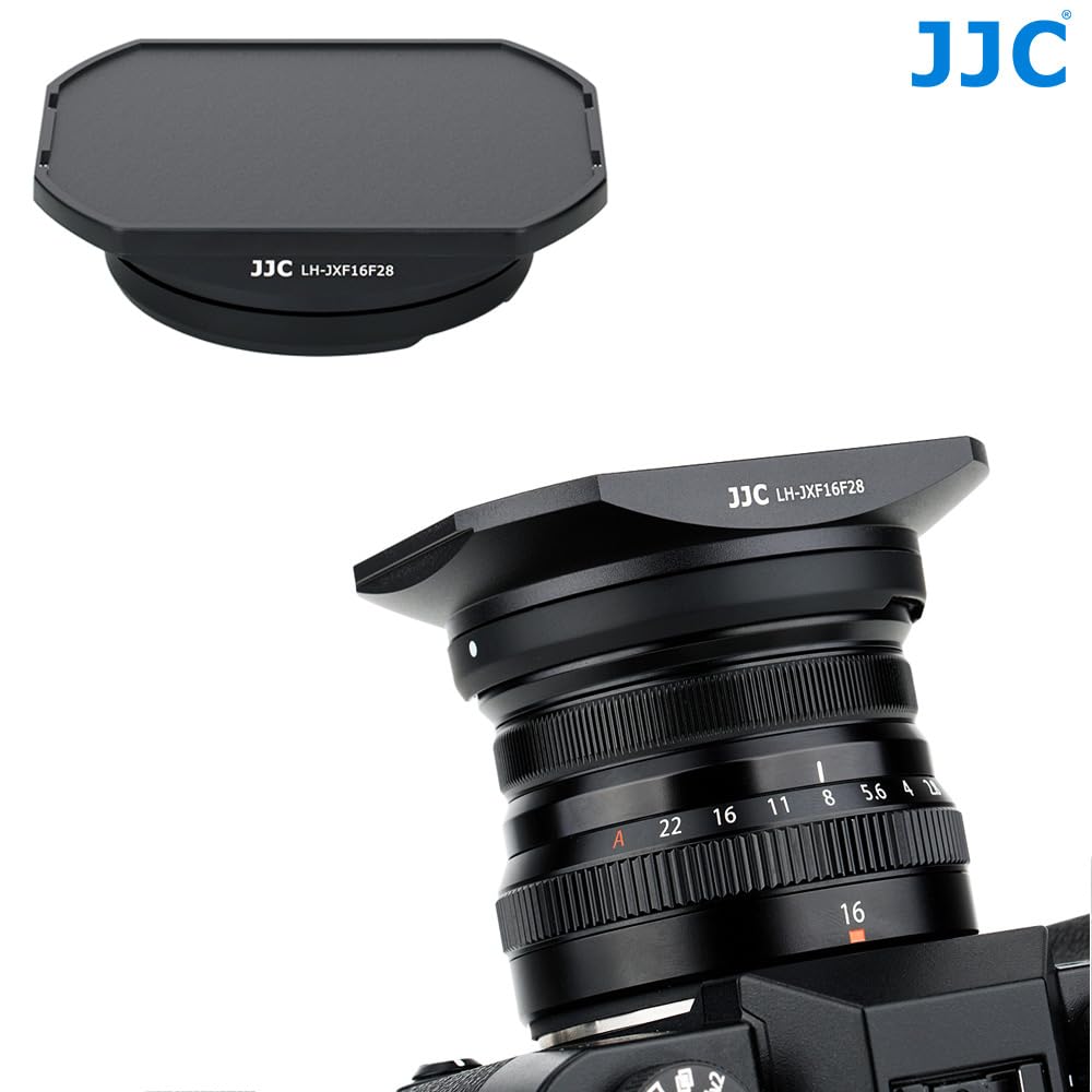 JJC Bagnetowa Osłona Przeciwsłoneczna LH-JXF16F28 Do Obiektywu Fujinon XF 16 mm F2.8, Kompatybilna z FUJIFILM XF f/2.8 R WR z Suwakiem