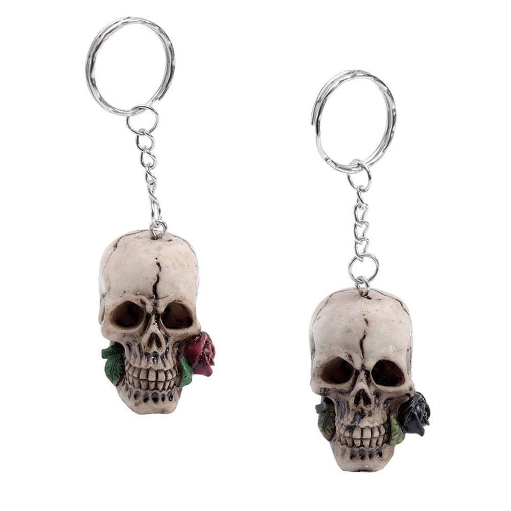 That's Crackers! Skulls and Roses Resin Keyring | Gothic | Single | Mini Gift | Cracker Filler