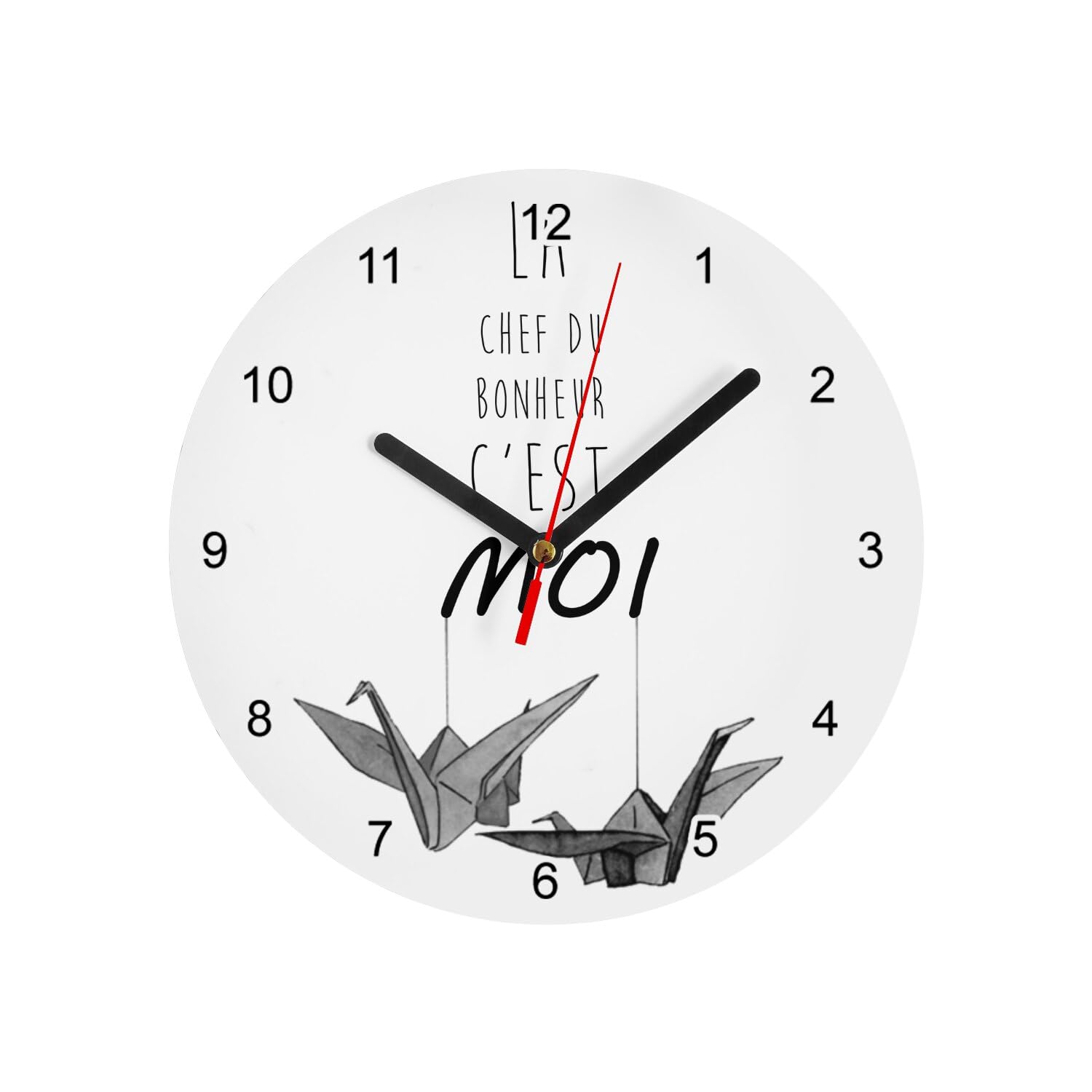 Horloge murale en verre la Chef du Bonheur pour célébrer la joie d'un foyer inspirant