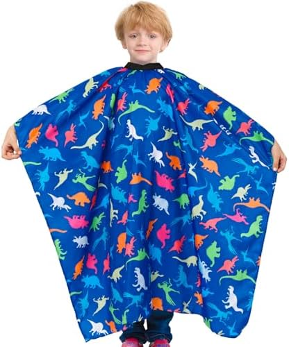 PASHOP Kids Haircut Cape, Dinosaur Waterproof Hair Cutting Cape Boys Barber Haircut Apron for Kids