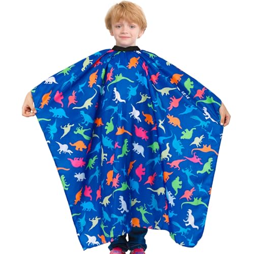 PASHOP Kids Haircut Cape, Dinosaur Waterproof Hair Cutting Cape Boys Barber Haircut Apron for Kids