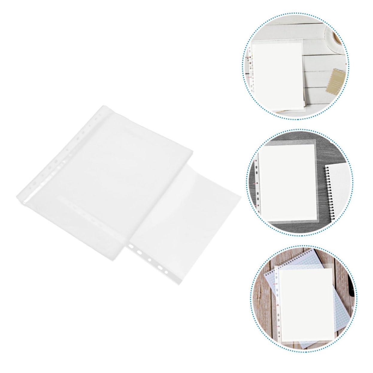 Buste Portadocumenti Trasparenti in Plastica Resistente 100 Pezzi A4 Per Raccoglitori Per Foto Ricette Certificati E Documenti in Ufficio Scuola E Casa