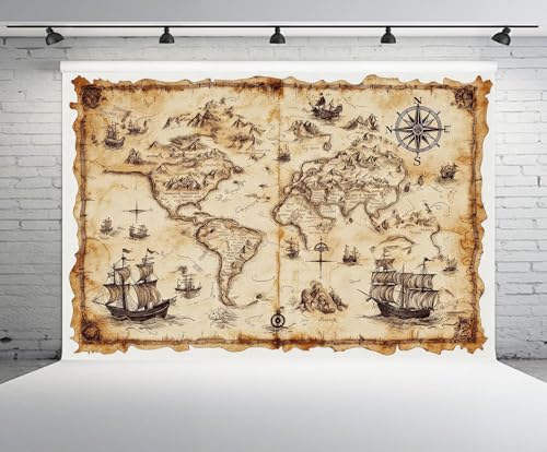 Fondo Fotográfico Mapa Tesoro 9x6ft Vintage Pirata miniatura 2