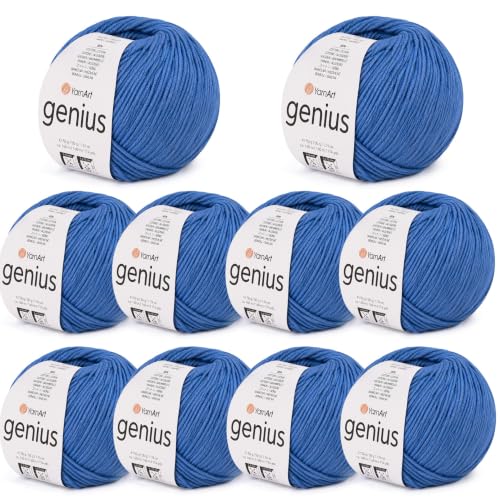 Image of YarnArt Genius Soft Cotton Blend Yarn, 10 Pack (1.76 oz / 174 Yds)