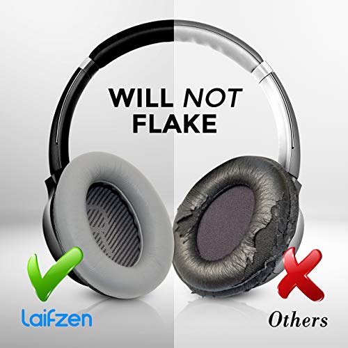 Image of Lambskin QC45 SE QC35ii QC35 QC25 QC15 Earpads Cushions Replacement Ear Pads for Bose QC 45 35 II QC2 AE2 AE2i AE2w SoundLink SoundTrue 35ii 25 15 2 AE QuietComfort Sheepskin Leather Gray (Silver)