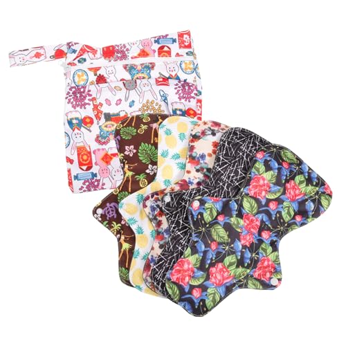 Beavorty Toallas Sanitarias Reutilizables de Fibra de Bambú con Activado Absorbentes y Lavables para Mujeres Paquete Bolsa de Almacenamiento Protección Cómoda para Uso Diario y Viajes