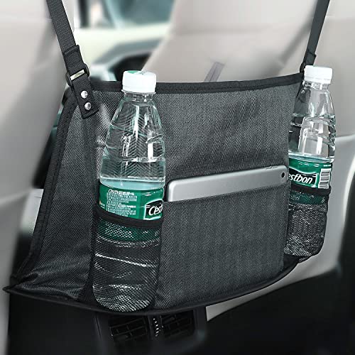 KINGMAS Car Net Pocket Handbag Holder, Car Purse Holder, Car Mesh Organizer Accessory Organizer Pouch Bag, Barrier of Pet Kids, (Dark Slate Gray)