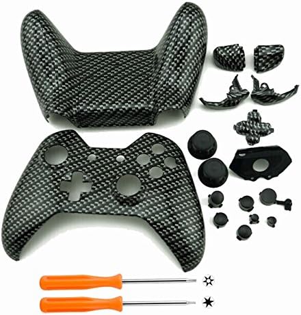 WPS Xbox One Custom Hydro Dipped Black Sliver Replacement Housing Shell Cases Kits with Buttons for Xbox ONE Wireless Controller with T6 T8 Driver