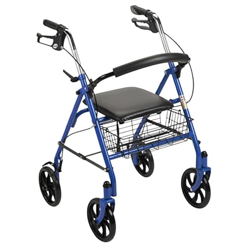 レッド or ブルー 座れるシルバーカー シルバーカー 歩行車 手押し車 軽量 折り畳み コンパクト 高齢者 収納付き 座れる 歩行補助車 介護 膝痛 腰痛 自立 満足良品館 (ブルー)