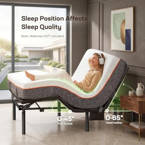 Image of Marsail Twin XL Adjustable Bed Frame, Electric Bed App Control & Massage