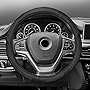 TLH Deluxe Full Grain Authentic Leather Steering Wheel Cover, Black Color