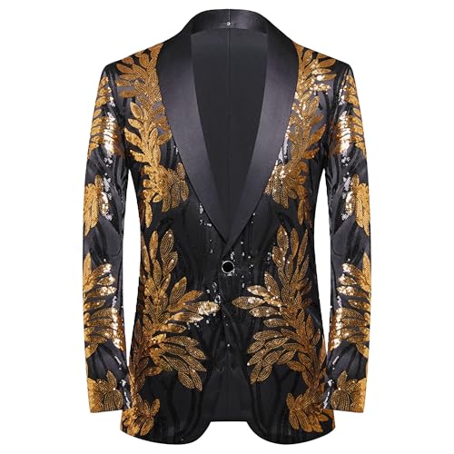 Costume de mariage doré et chic veste pour bal de fin d'année habillé XL