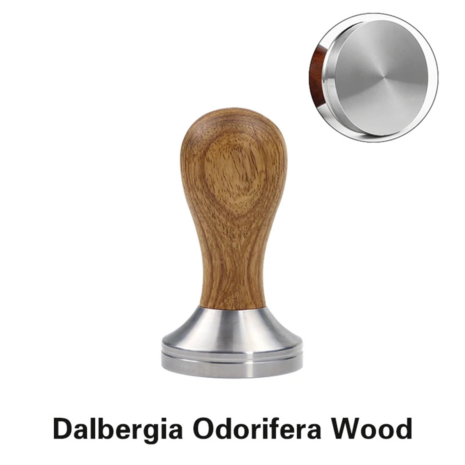 Mango Universal Base Café Tamper Universal 49mm-58,5mm Reemplazo De Barista De Acero Inoxidable(53mm,Dalbergia Odorifera)