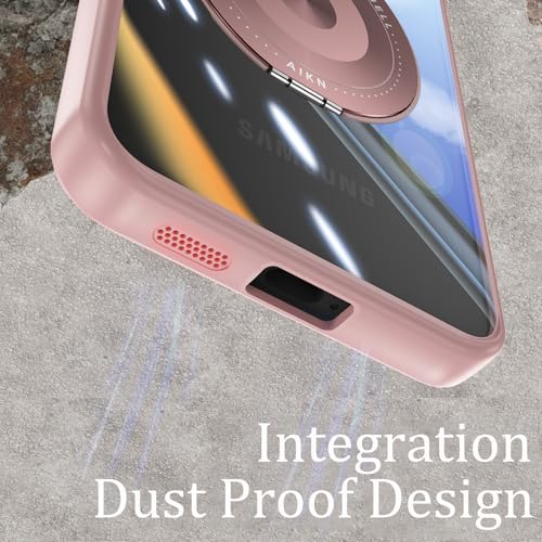 Coque Samsung Galaxy A56 5G MagSafe rose transparente avec support