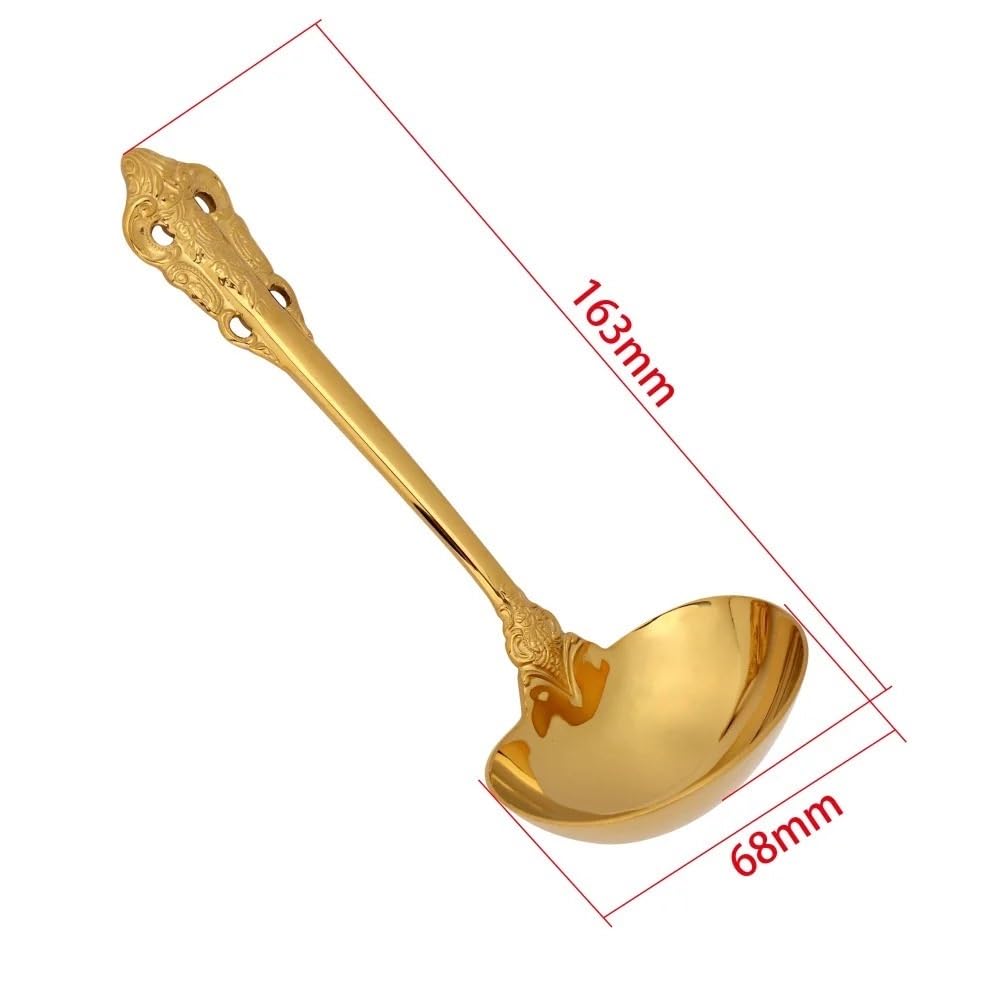 Cucharón de sopa de acero inoxidable, herramienta de cuchara de cocina duradera para cocinar y entretener, diseño resistente, vajilla elegante para servir