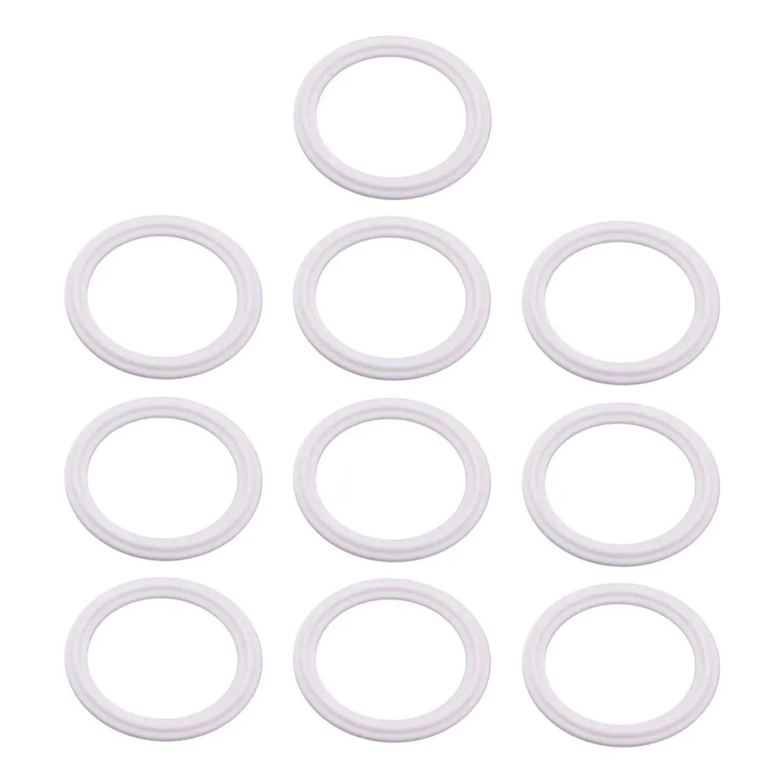 Joint d'étanchéité sanitaire en PTFE Tri Clamp, 5/10 pièces, 3/4'', 1'', 1,5'', 2", 3'', 4'', 6'', 8''(10 PCS,38mm - 50.5mm)