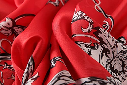 Image of ZDMHSH Fashion Scarves Scarf 100% Silk Feeling Scarf Silk Like Scarves Long Lightweight Sunscreen Shawls for Women