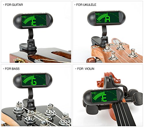 Professioneel stemapparaat/tuner voor gitaar, bas ukelele viool chromatisch met groot display - Image 4